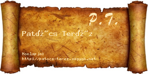 Patócs Teréz névjegykártya